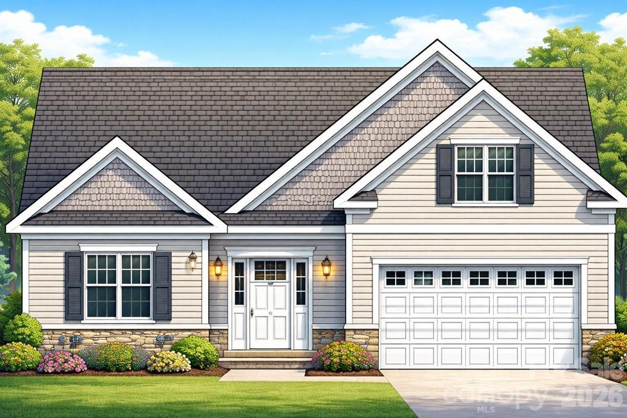 Front exterior of a new home in , Oakboro, NC, highlighting curb appeal (Image 1). Front exterior of a new home in , Oakboro, NC, highlighting curb appeal (Image 1).