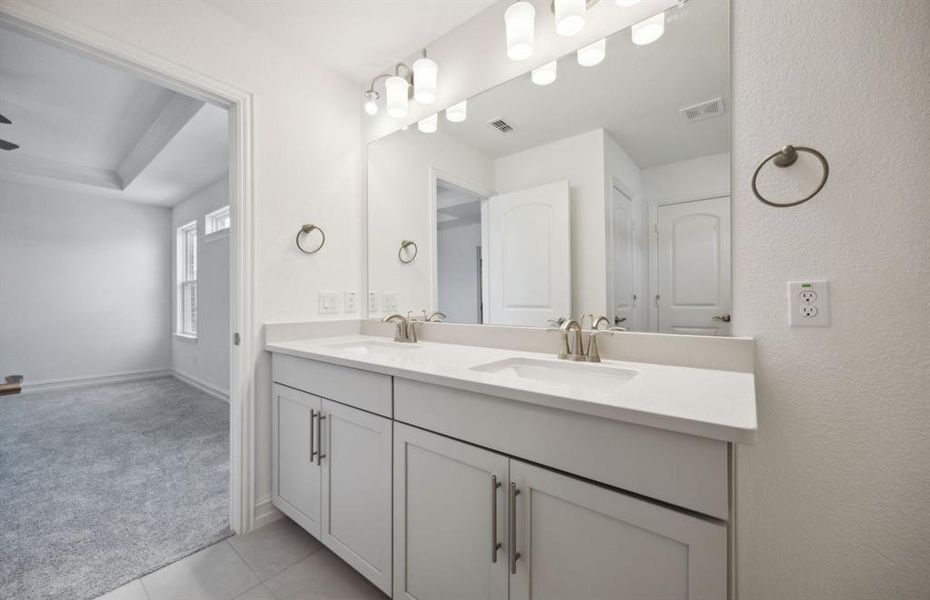 Owner's bath with dual vanity *real home pictured