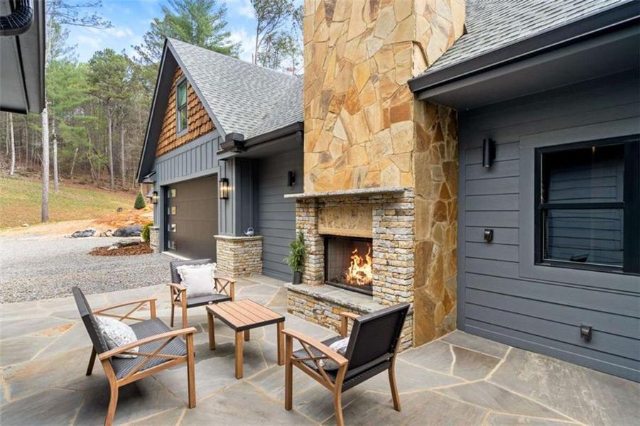 Exterior details and patio area of a home in , Ellijay (Image 34).