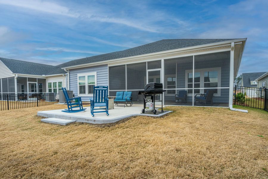 Exterior details and patio area of a home in Horizons at Summers Corner | 55+, Summerville (Image 3).