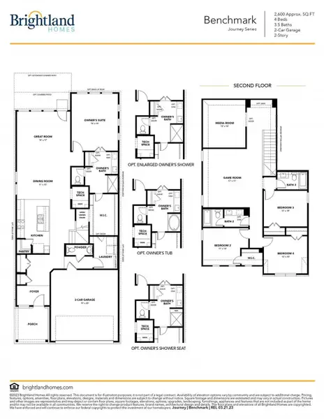 2D floor plan layout of this home in The Woodlands Hills, Willis, TX (Image 6).
