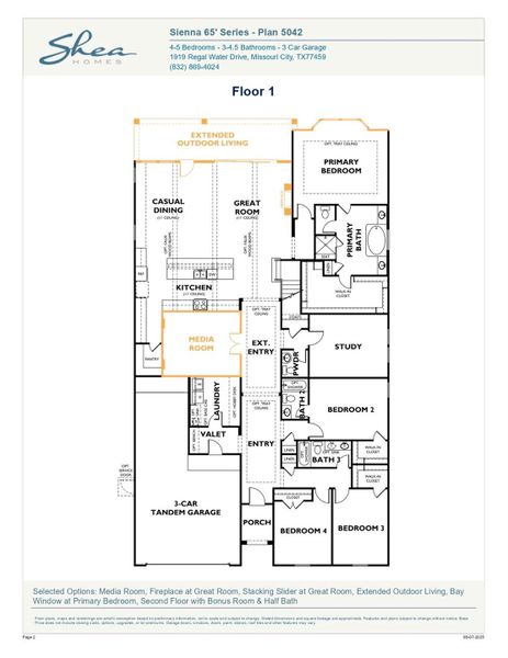 2D floor plan layout of this home in Sienna 65', Missouri City, TX (Image 5). 2D floor plan layout of this home in Sienna 65', Missouri City, TX (Image 5).