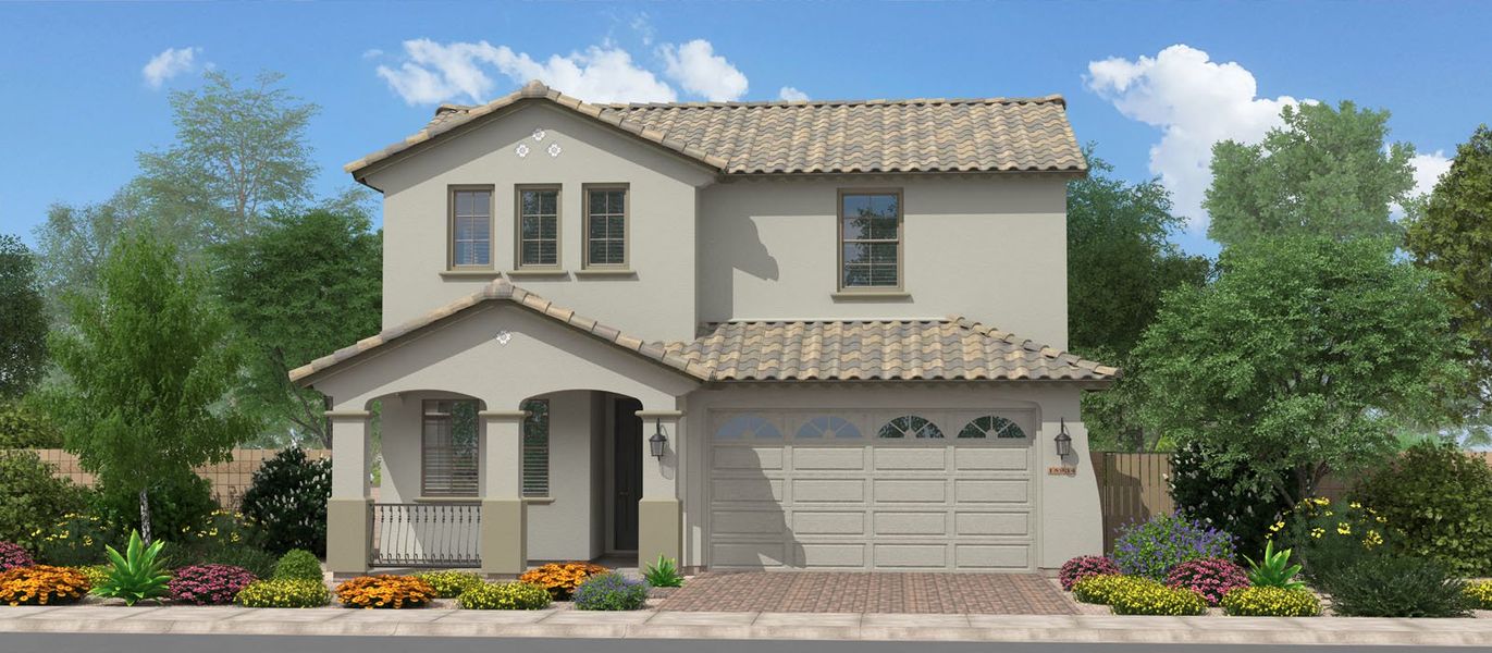 Representative exterior photo of a completed home built from the Romeo by Fulton Homes in Calistoga at Enclave, Litchfield Park, AZ (Image 1). Representative exterior photo of a completed home built from the Romeo by Fulton Homes in Calistoga at Enclave, Litchfield Park, AZ (Image 1).