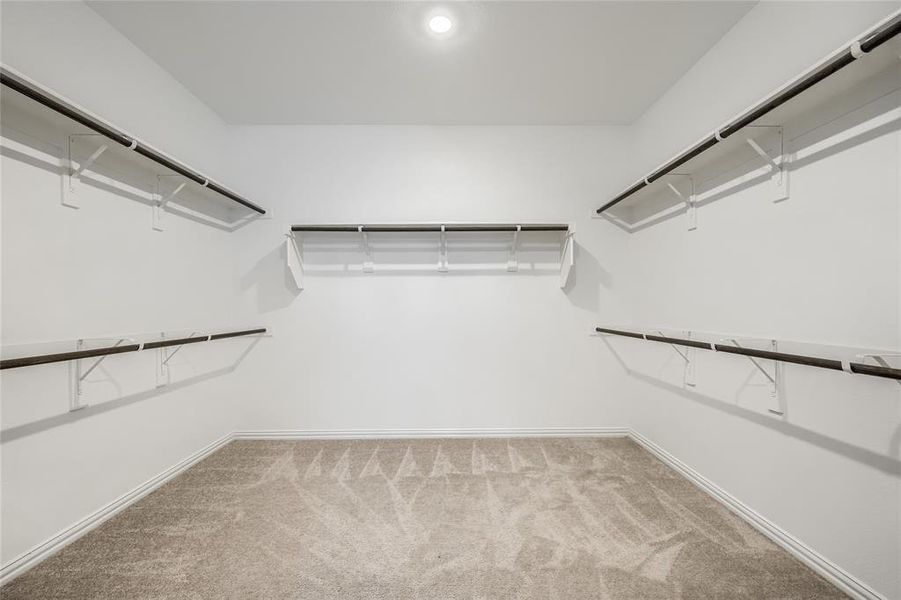 Walk in closet with light colored carpet Walk in closet with light colored carpet