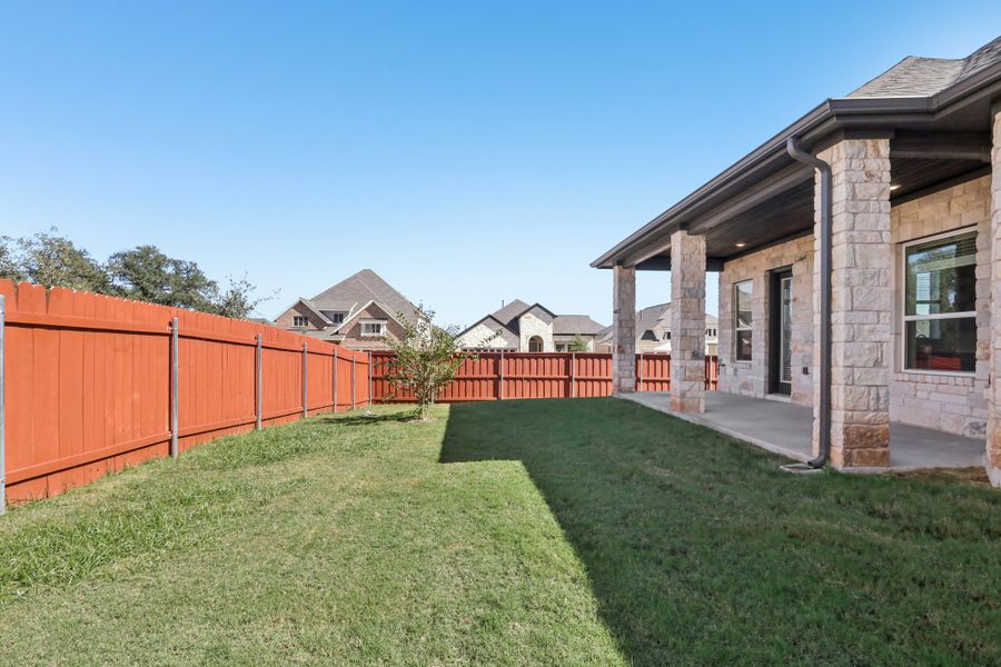 Exterior details and patio area of a home in Sauls Ranch, Round Rock (Image 23). Exterior details and patio area of a home in Sauls Ranch, Round Rock (Image 23).