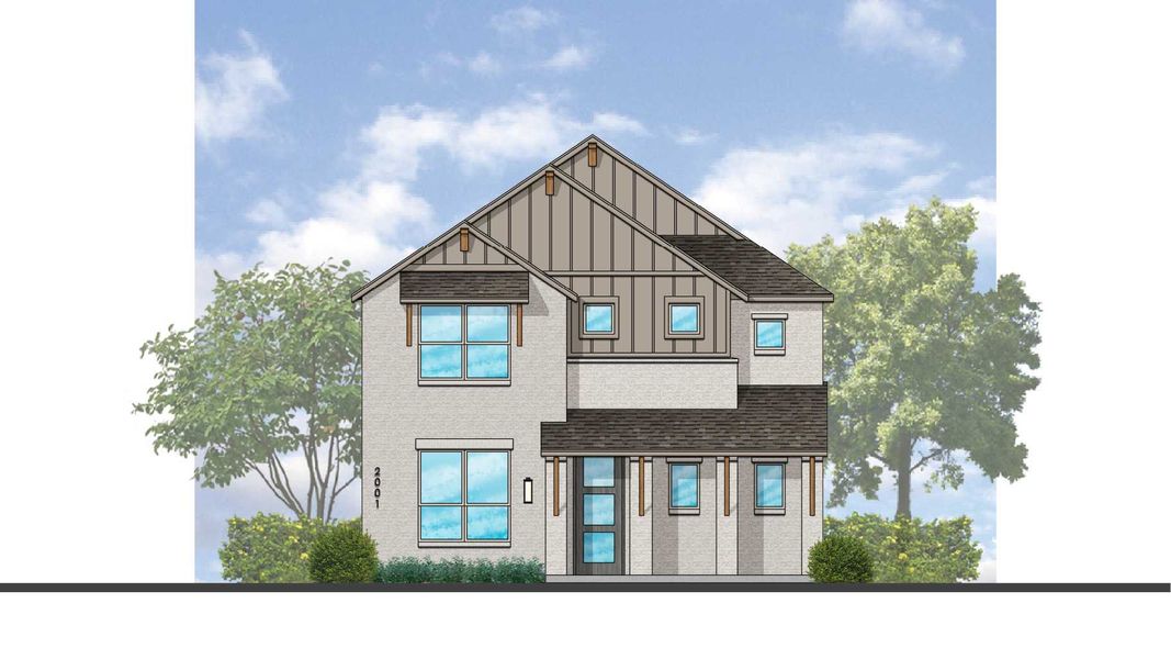 Representative rendering of the exterior for the Rubens Plan by Highland Homes (Image 6).