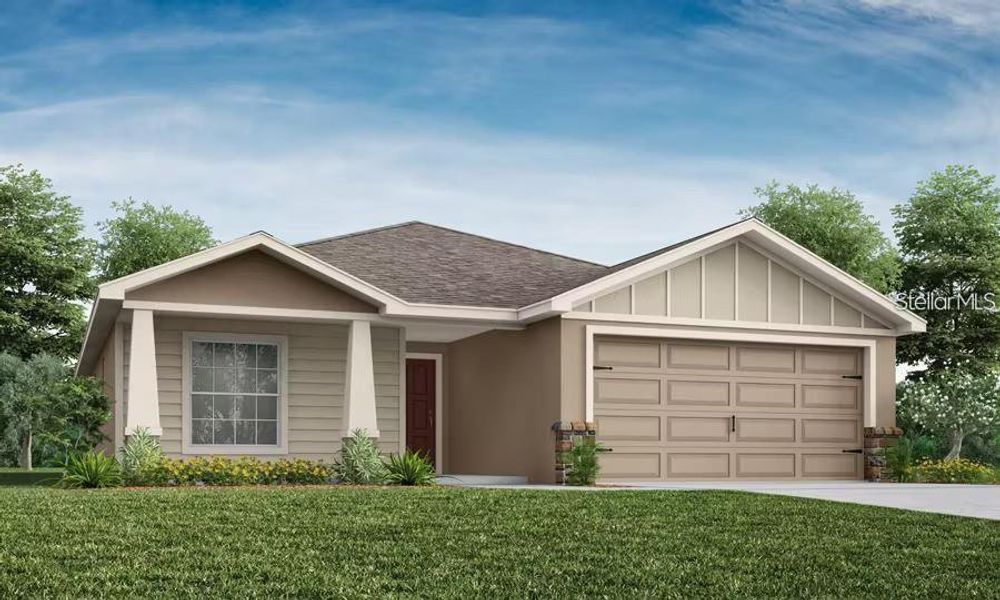 Front exterior of a new home in Silver Springs Shores, Ocala, FL, highlighting curb appeal (Image 1). Front exterior of a new home in Silver Springs Shores, Ocala, FL, highlighting curb appeal (Image 1).