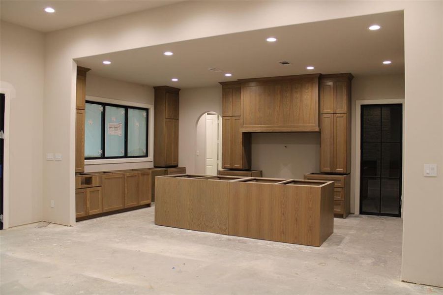 Kitchen featuring a center island