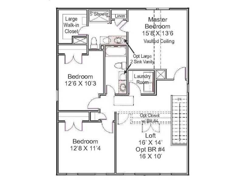 2D floor plan layout of this home in McGee Place, Charlotte, NC (Image 3).