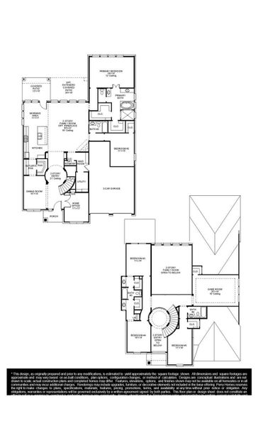 2D floor plan layout of this home in Meridiana 60', Manvel, TX (Image 2).