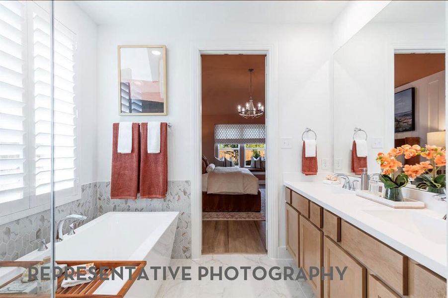 Furnished interior view inside a new home in Waterscape, Royse City (Image 23).