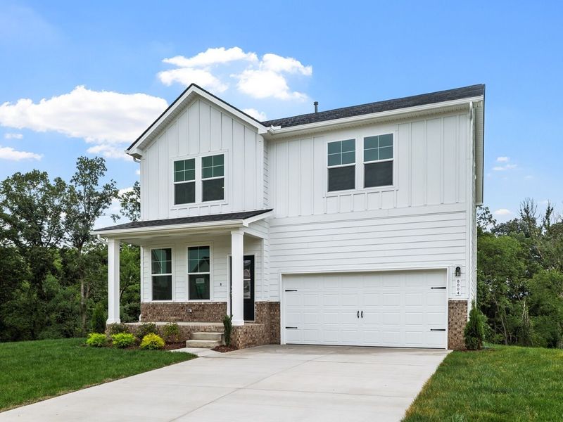 Front exterior of a new home in Calista Farms, White House, TN, highlighting curb appeal (Image 21).