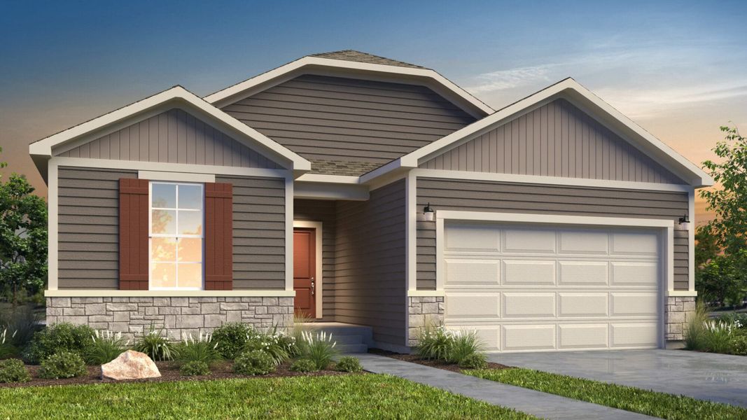 Representative exterior photo of a completed home built from the Lilac by View Homes in Peaceful Ridge, Colorado Springs, CO (Image 27). Representative exterior photo of a completed home built from the Lilac by View Homes in Peaceful Ridge, Colorado Springs, CO (Image 27).
