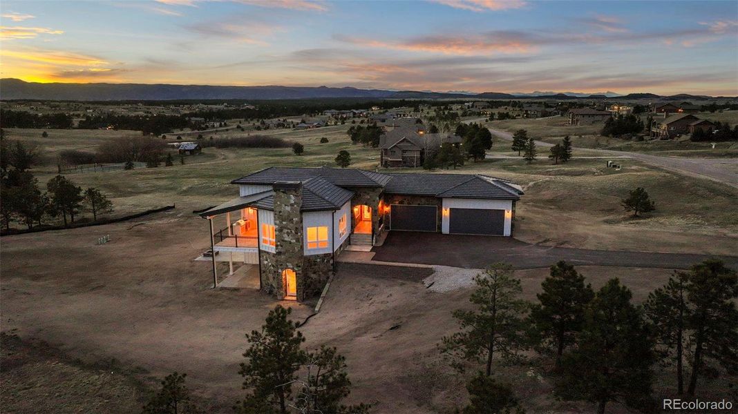 Aerial at twilight. Aerial at twilight.