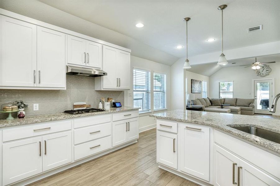 Large Kitchen with built-in appliances