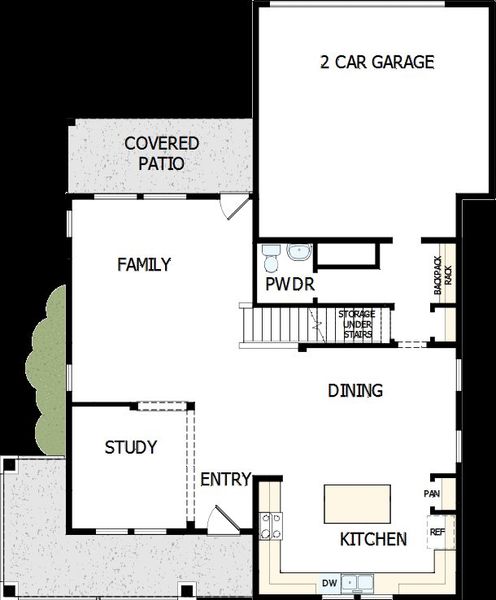 2D floor plan layout of this home in Painted Prairie 50’, Aurora, CO (Image 2).