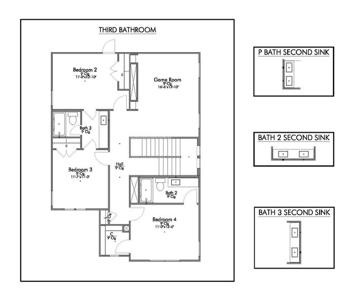 2D floor plan layout for the The 2341 by Stylecraft Builders in Hilltop Heights, Waco, TX (Image 5).