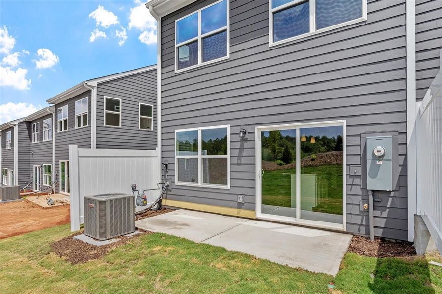 Exterior details and patio area of a home in Sweetbrier, Durham (Image 3).