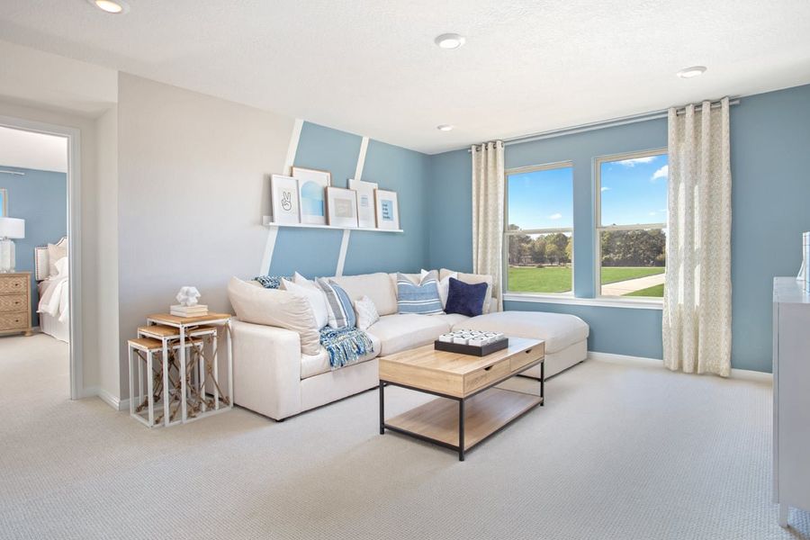 Representative furnished interior of a home built from the 2070 by KB Home in Bauer Meadows, Hockley (Image 7). Representative furnished interior of a home built from the 2070 by KB Home in Bauer Meadows, Hockley (Image 7).