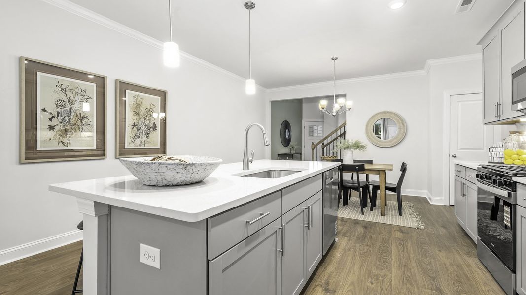 Furnished interior view inside a new home in The Meadows at Kinsley, Jamestown (Image 13). Furnished interior view inside a new home in The Meadows at Kinsley, Jamestown (Image 13).