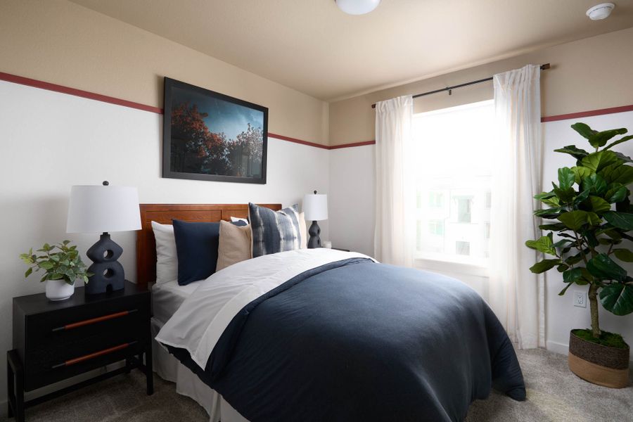 Furnished interior view inside a new home in Lyric at RidgeGate Townhomes, Lone Tree (Image 12).