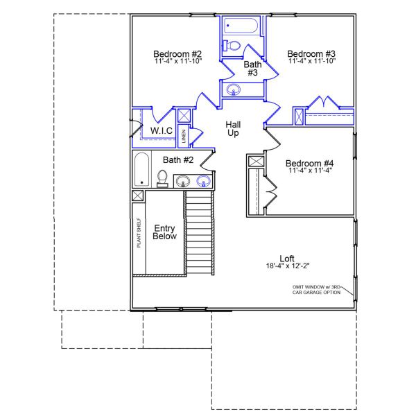2D floor plan layout of this home in Hanes Lake, Winston-Salem, NC (Image 5).