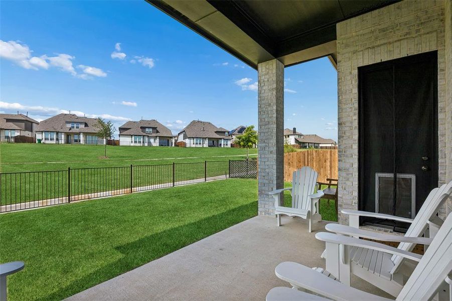 Exterior details and patio area of a home in Devonshire, Forney (Image 23).