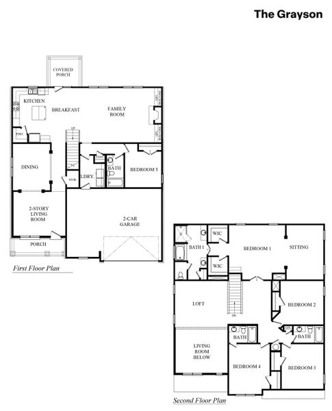 2D floor plan layout for the GRAYSON by D.R. Horton in Thalley Creek Estates, Cumming, GA (Image 3). 2D floor plan layout for the GRAYSON by D.R. Horton in Thalley Creek Estates, Cumming, GA (Image 3).