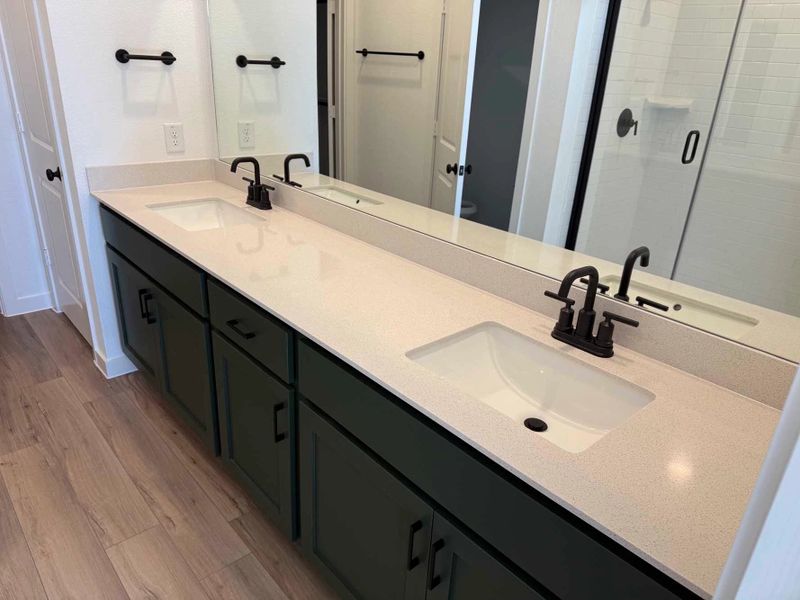 Primary Bathroom Construction Progress featuring the Rosemary Collection