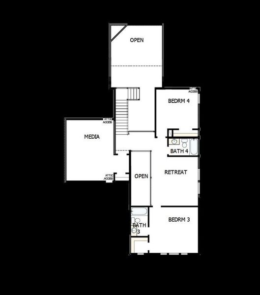 2D floor plan layout of this home in Walsh Classic, Fort Worth, TX (Image 3). 2D floor plan layout of this home in Walsh Classic, Fort Worth, TX (Image 3).