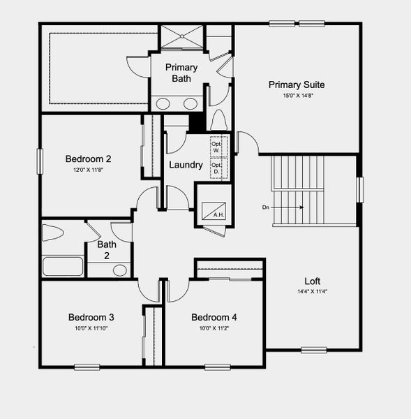 2D floor plan layout for the Hickory by Taylor Morrison in Brookland Park, Auburndale, FL (Image 3).
