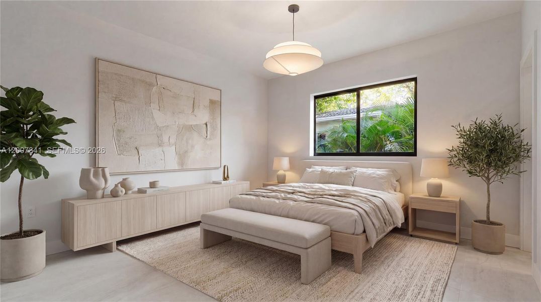 Furnished interior view inside a new home in , Miami Beach (Image 17).