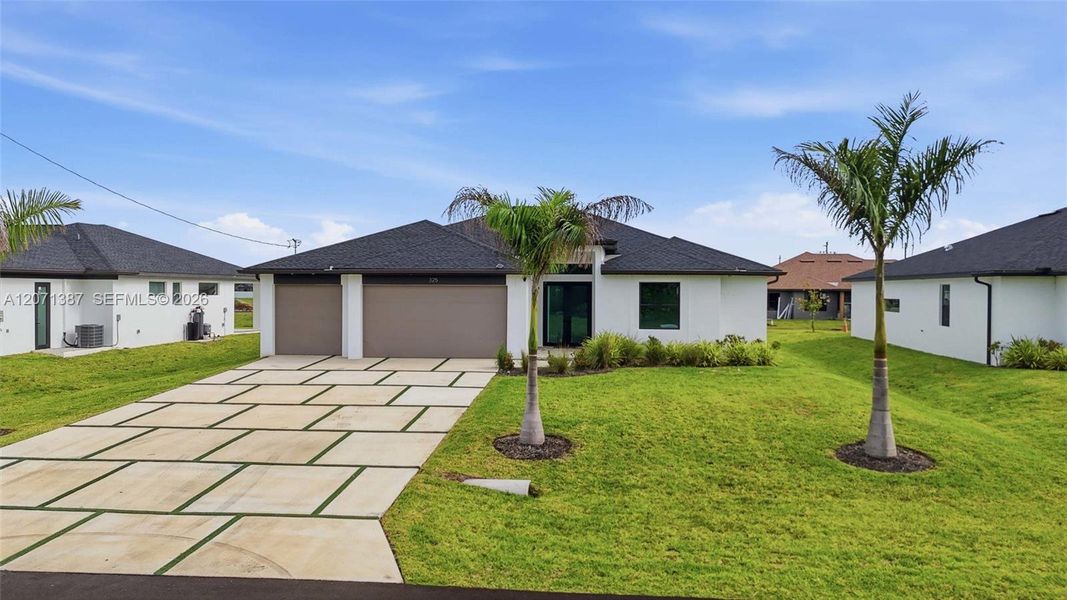 Front exterior of a new home in , Cape Coral, FL, highlighting curb appeal (Image 29).