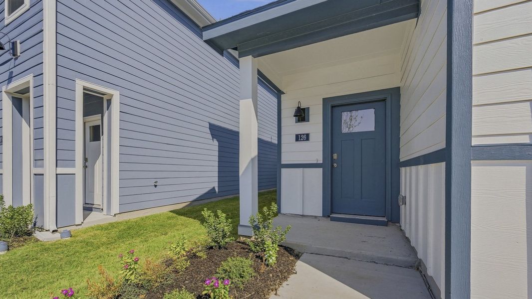Exterior details and patio area of a home in Arbor Trails South, Princeton (Image 3).