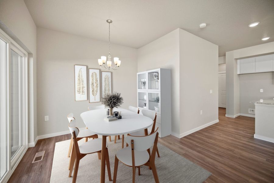 Representative furnished interior of a home built from the Palmer by View Homes in Aspen Meadows – Townhomes, Colorado Springs (Image 17).