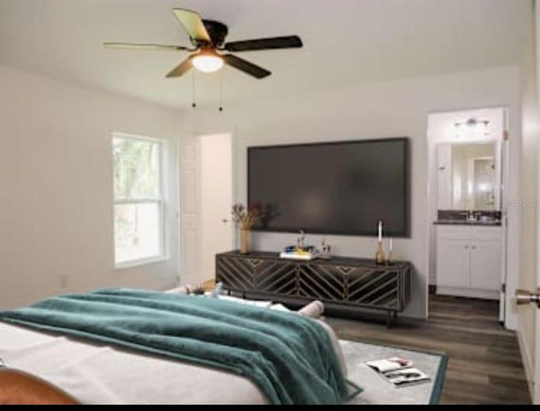 virtually staged -master bedroom