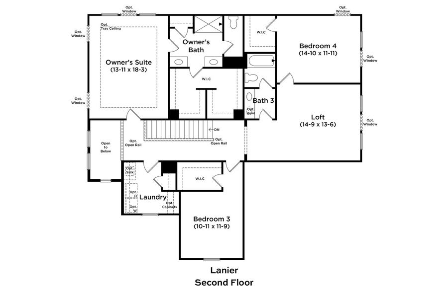 2D floor plan layout for the Lanier by DRB Homes in Owen Park, Gibsonville, NC (Image 11). 2D floor plan layout for the Lanier by DRB Homes in Owen Park, Gibsonville, NC (Image 11).