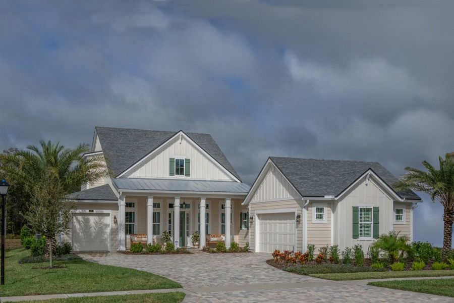 Representative exterior photo of a completed home built from the Stella II by Riverside Homes in Hidden Creek at SilverLeaf, St. Augustine, FL (Image 25).