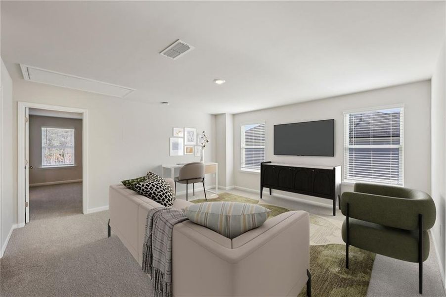 Furnished interior view inside a new home in Parkside at Grayson, Grayson (Image 10).