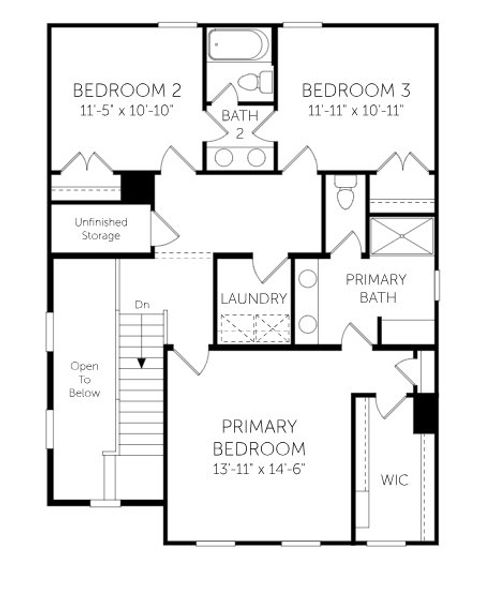 2D floor plan layout for the Oasis - Single Family Homes by Dream Finders Homes in Enclave at The Settlement, Simpsonville, SC (Image 4).