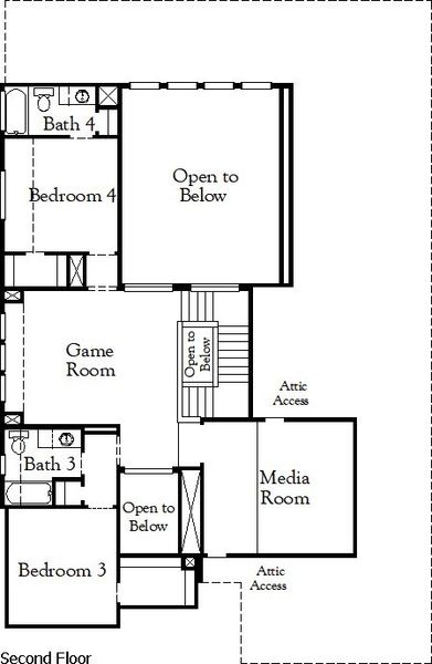 2D floor plan layout for the Caddo Mills by Coventry Homes in 6 Creeks, Kyle, TX (Image 6).