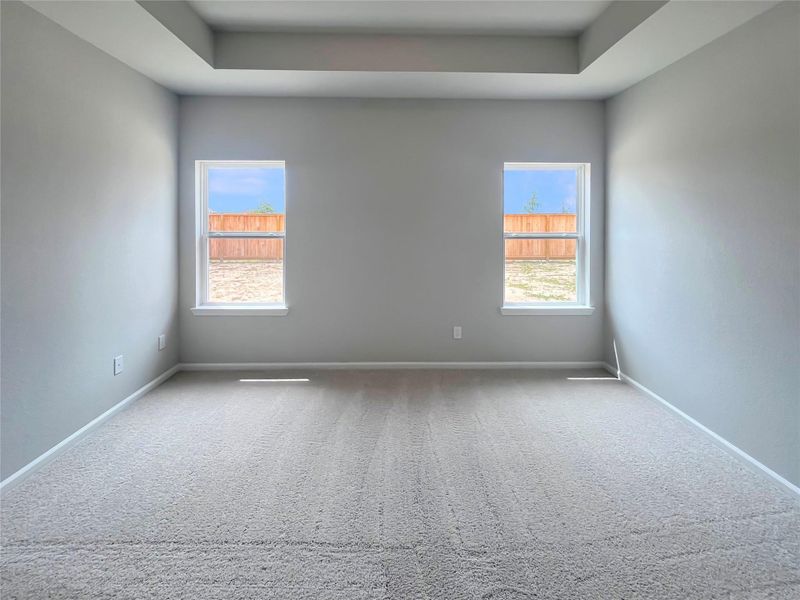 The Kettering II- Primary Bath with Dual Vanities. Home under construction. Sample floor plan photo used for illustrative purposes only. Upgrades, selections options, windows and colors may vary. The Kettering II- Primary Bath with Dual Vanities. Home under construction. Sample floor plan photo used for illustrative purposes only. Upgrades, selections options, windows and colors may vary.