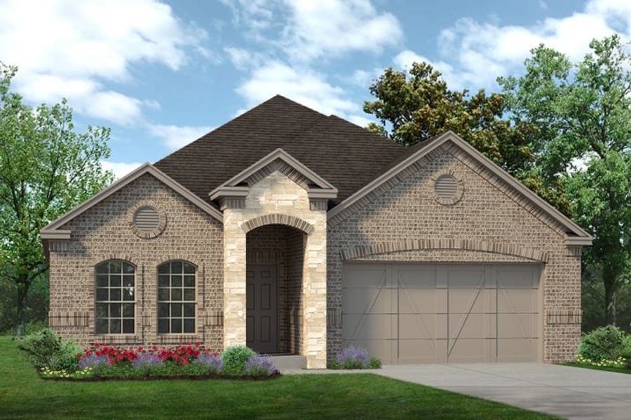 Representative exterior photo of a completed home built from the Brimstone by Sandlin Homes in Lakesong, Midlothian, TX (Image 2). Representative exterior photo of a completed home built from the Brimstone by Sandlin Homes in Lakesong, Midlothian, TX (Image 2).