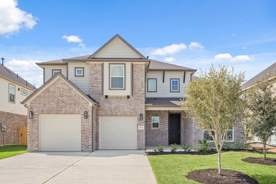 Front exterior of a new home in Briarwood Crossing, Rosenberg, TX, highlighting curb appeal (Image 2). Front exterior of a new home in Briarwood Crossing, Rosenberg, TX, highlighting curb appeal (Image 2).