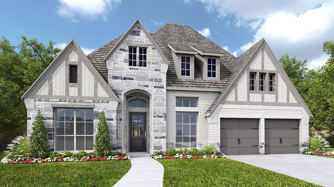 Representative exterior photo of a completed home built from the 3112W by Perry Homes in Lakes of Cane Island, Katy, TX (Image 16). Representative exterior photo of a completed home built from the 3112W by Perry Homes in Lakes of Cane Island, Katy, TX (Image 16).