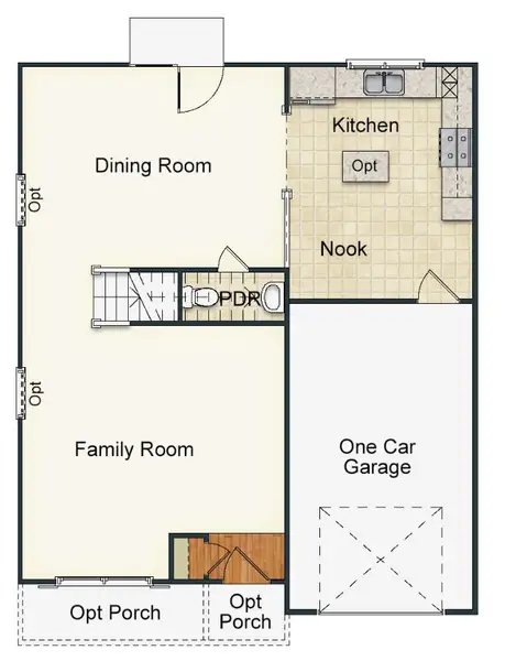 2D floor plan layout for the Vermont by Keystone Homes NC in The Wilcox, Greensboro, NC (Image 5).