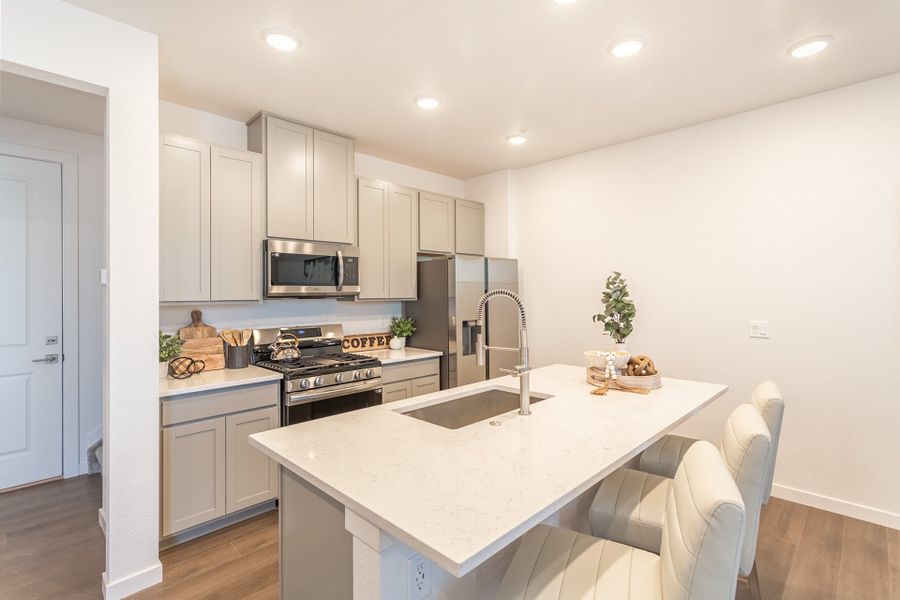 Furnished interior view inside a new home in The Vistas at West Mesa, Colorado Springs (Image 8). Furnished interior view inside a new home in The Vistas at West Mesa, Colorado Springs (Image 8).