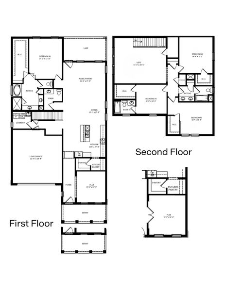 2D floor plan layout for the Sea Cliff by D.R. Horton in Archer at Two Rivers, Zephyrhills, FL (Image 3).