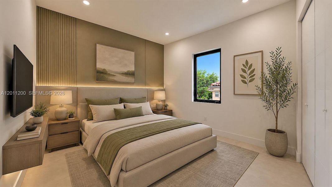 Furnished interior view inside a new home in , Miami Lakes (Image 60).