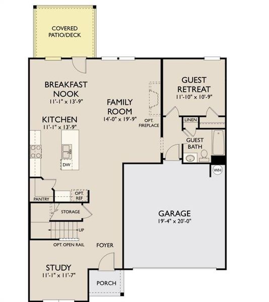 2D floor plan layout of this home in Langston Reserve, Cartersville, GA (Image 5).